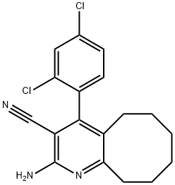 2-amino-4-(2,4-dichlorophenyl)-5,6,7,8,9,10-hexahydrocycloocta[b]pyridine-3-carbonitrile Struktur
