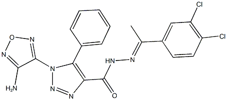 1-(4-amino-1,2,5-oxadiazol-3-yl)-N'-[1-(3,4-dichlorophenyl)ethylidene]-5-phenyl-1H-1,2,3-triazole-4-carbohydrazide Structure