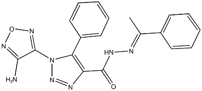 1-(4-amino-1,2,5-oxadiazol-3-yl)-5-phenyl-N'-(1-phenylethylidene)-1H-1,2,3-triazole-4-carbohydrazide 结构式