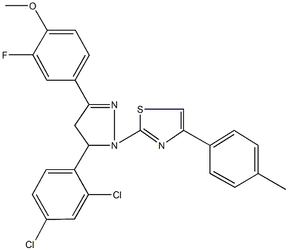 4-{5-(2,4-dichlorophenyl)-1-[4-(4-methylphenyl)-1,3-thiazol-2-yl]-4,5-dihydro-1H-pyrazol-3-yl}-2-fluorophenyl methyl ether Structure