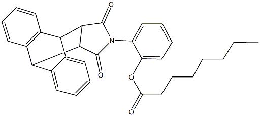 2-(16,18-dioxo-17-azapentacyclo[6.6.5.0~2,7~.0~9,14~.0~15,19~]nonadeca-2,4,6,9,11,13-hexaen-17-yl)phenyl octanoate Structure