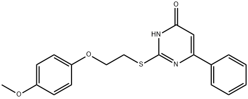 2-{[2-(4-methoxyphenoxy)ethyl]sulfanyl}-6-phenylpyrimidin-4(3H)-one 化学構造式