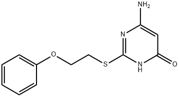 6-amino-2-[(2-phenoxyethyl)sulfanyl]pyrimidin-4(3H)-one 化学構造式