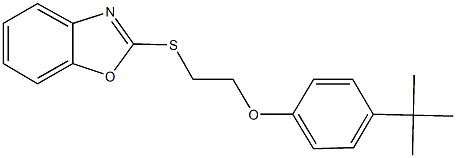 2-(1,3-benzoxazol-2-ylsulfanyl)ethyl 4-tert-butylphenyl ether Structure