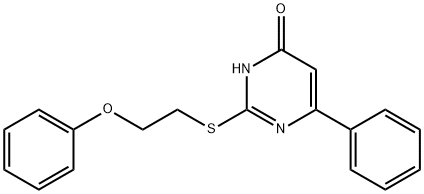 2-[(2-phenoxyethyl)sulfanyl]-6-phenylpyrimidin-4(1H)-one Struktur