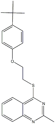 4-{[2-(4-tert-butylphenoxy)ethyl]sulfanyl}-2-methylquinazoline Struktur