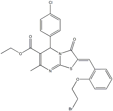 340745-48-4 ethyl 2-[2-(2-bromoethoxy)benzylidene]-5-(4-chlorophenyl)-7-methyl-3-oxo-2,3-dihydro-5H-[1,3]thiazolo[3,2-a]pyrimidine-6-carboxylate