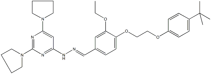 4-[2-(4-tert-butylphenoxy)ethoxy]-3-ethoxybenzaldehyde (2,6-dipyrrolidin-1-ylpyrimidin-4-yl)hydrazone Structure