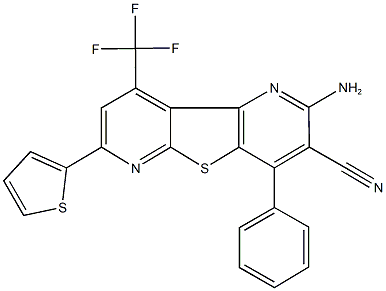 2-amino-4-phenyl-7-(2-thienyl)-9-(trifluoromethyl)pyrido[2',3':4,5]thieno[2,3-b]pyridine-3-carbonitrile Structure