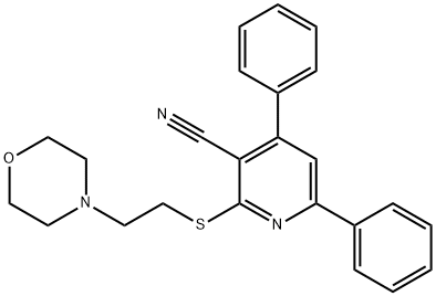 2-{[2-(4-morpholinyl)ethyl]sulfanyl}-4,6-diphenylnicotinonitrile 结构式