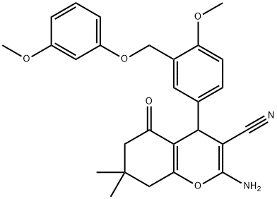 2-amino-4-{4-methoxy-3-[(3-methoxyphenoxy)methyl]phenyl}-7,7-dimethyl-5-oxo-5,6,7,8-tetrahydro-4H-chromene-3-carbonitrile|