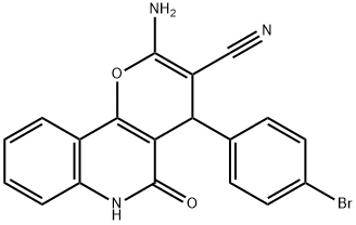 340808-66-4 2-amino-4-(4-bromophenyl)-5-oxo-5,6-dihydro-4H-pyrano[3,2-c]quinoline-3-carbonitrile