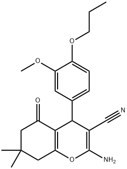 2-amino-4-(3-methoxy-4-propoxyphenyl)-7,7-dimethyl-5-oxo-5,6,7,8-tetrahydro-4H-chromene-3-carbonitrile|