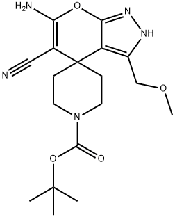 340808-82-4 6-amino-5-cyano-1'-tert-butoxycarbonyl-3-(methoxymethyl)-2,4-dihydrospiro[pyrano[2,3-c]pyrazole-4,4'-piperidine]