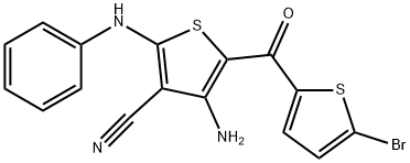 4-amino-2-anilino-5-[(5-bromo-2-thienyl)carbonyl]-3-thiophenecarbonitrile Structure