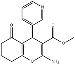 methyl 2-amino-5-oxo-4-(3-pyridinyl)-5,6,7,8-tetrahydro-4H-chromene-3-carboxylate Struktur