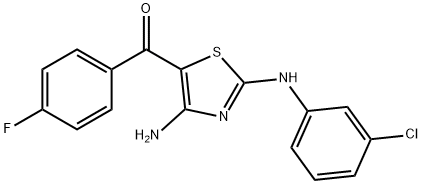 [4-amino-2-(3-chloroanilino)-1,3-thiazol-5-yl](4-fluorophenyl)methanone Struktur