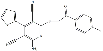 2-amino-6-{[2-(4-fluorophenyl)-2-oxoethyl]sulfanyl}-4-(2-thienyl)-3,5-pyridinedicarbonitrile|