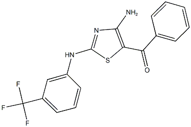 {4-amino-2-[3-(trifluoromethyl)anilino]-1,3-thiazol-5-yl}(phenyl)methanone Struktur