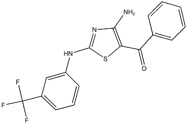 {4-amino-2-[3-(trifluoromethyl)anilino]-1,3-thiazol-5-yl}(phenyl)methanone 化学構造式