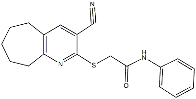 2-[(3-cyano-6,7,8,9-tetrahydro-5H-cyclohepta[b]pyridin-2-yl)sulfanyl]-N-phenylacetamide|