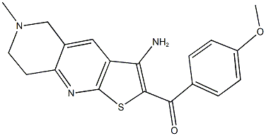 (3-amino-6-methyl-5,6,7,8-tetrahydrothieno[2,3-b][1,6]naphthyridin-2-yl)(4-methoxyphenyl)methanone 结构式