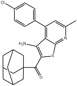 1-adamantyl[3-amino-4-(4-chlorophenyl)-6-methylthieno[2,3-b]pyridin-2-yl]methanone|