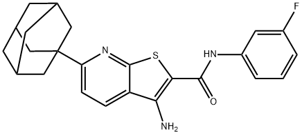 6-(1-adamantyl)-3-amino-N-(3-fluorophenyl)thieno[2,3-b]pyridine-2-carboxamide Structure
