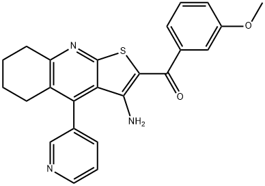 [3-amino-4-(3-pyridinyl)-5,6,7,8-tetrahydrothieno[2,3-b]quinolin-2-yl](3-methoxyphenyl)methanone 结构式