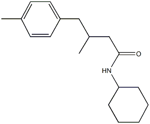 N-cyclohexyl-3-methyl-4-(4-methylphenyl)butanamide 结构式