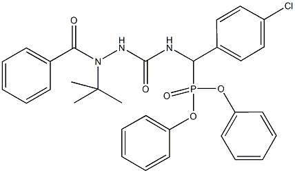 diphenyl {[(2-benzoyl-2-tert-butylhydrazino)carbonyl]amino}(4-chlorophenyl)methylphosphonate Structure