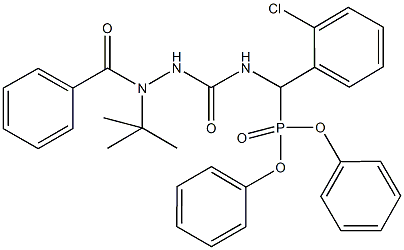 diphenyl {[(2-benzoyl-2-tert-butylhydrazino)carbonyl]amino}(2-chlorophenyl)methylphosphonate 化学構造式