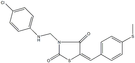 3-[(4-chloroanilino)methyl]-5-[4-(methylsulfanyl)benzylidene]-1,3-thiazolidine-2,4-dione,340965-45-9,结构式