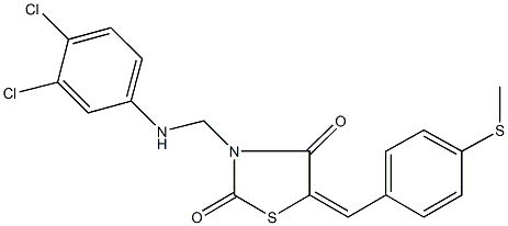 3-[(3,4-dichloroanilino)methyl]-5-[4-(methylsulfanyl)benzylidene]-1,3-thiazolidine-2,4-dione Structure