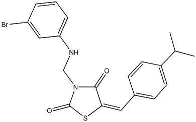 3-[(3-bromoanilino)methyl]-5-(4-isopropylbenzylidene)-1,3-thiazolidine-2,4-dione Structure