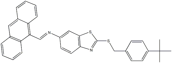 N-(9-anthrylmethylene)-N-{2-[(4-tert-butylbenzyl)sulfanyl]-1,3-benzothiazol-6-yl}amine,340971-94-0,结构式