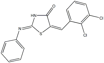 5-(2,3-dichlorobenzylidene)-2-(phenylimino)-1,3-thiazolidin-4-one Structure