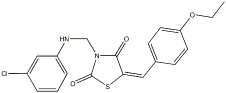 3-[(3-chloroanilino)methyl]-5-(4-ethoxybenzylidene)-1,3-thiazolidine-2,4-dione 结构式