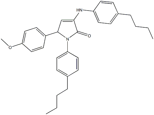 3-(4-butylanilino)-1-(4-butylphenyl)-5-(4-methoxyphenyl)-1,5-dihydro-2H-pyrrol-2-one,340974-45-0,结构式