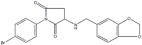 3-[(1,3-benzodioxol-5-ylmethyl)amino]-1-(4-bromophenyl)-2,5-pyrrolidinedione Structure