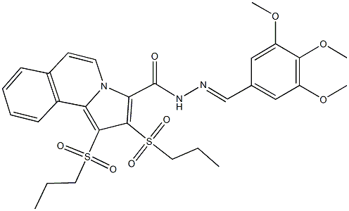1,2-bis(propylsulfonyl)-N'-(3,4,5-trimethoxybenzylidene)pyrrolo[2,1-a]isoquinoline-3-carbohydrazide,341492-61-3,结构式