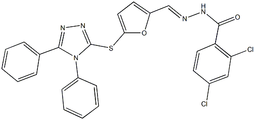 2,4-dichloro-N'-({5-[(4,5-diphenyl-4H-1,2,4-triazol-3-yl)sulfanyl]-2-furyl}methylene)benzohydrazide Struktur