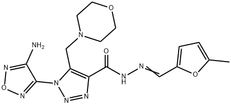1-(4-amino-1,2,5-oxadiazol-3-yl)-N'-[(5-methyl-2-furyl)methylene]-5-(4-morpholinylmethyl)-1H-1,2,3-triazole-4-carbohydrazide,341493-43-4,结构式