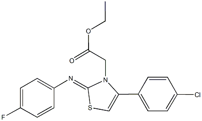 ethyl (4-(4-chlorophenyl)-2-[(4-fluorophenyl)imino]-1,3-thiazol-3(2H)-yl)acetate Struktur