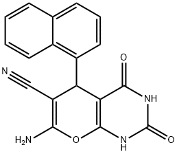 7-amino-5-(1-naphthyl)-2,4-dioxo-1,3,4,5-tetrahydro-2H-pyrano[2,3-d]pyrimidine-6-carbonitrile 结构式