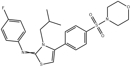 4-fluoro-N-(3-isobutyl-4-[4-(4-morpholinylsulfonyl)phenyl]-1,3-thiazol-2(3H)-ylidene)aniline Structure