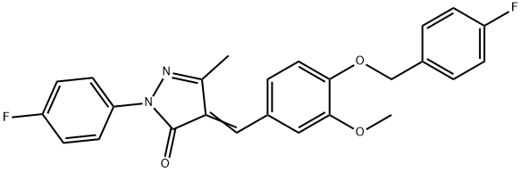 4-{4-[(4-fluorobenzyl)oxy]-3-methoxybenzylidene}-2-(4-fluorophenyl)-5-methyl-2,4-dihydro-3H-pyrazol-3-one Struktur