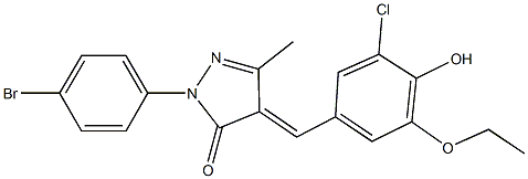 2-(4-bromophenyl)-4-(3-chloro-5-ethoxy-4-hydroxybenzylidene)-5-methyl-2,4-dihydro-3H-pyrazol-3-one Structure