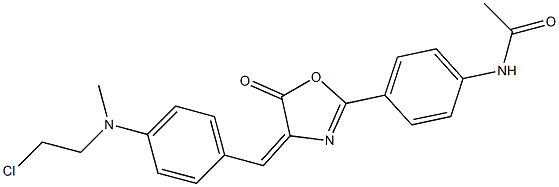 N-[4-(4-{4-[(2-chloroethyl)(methyl)amino]benzylidene}-5-oxo-4,5-dihydro-1,3-oxazol-2-yl)phenyl]acetamide Structure