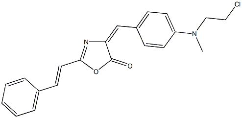 4-{4-[(2-chloroethyl)(methyl)amino]benzylidene}-2-(2-phenylvinyl)-1,3-oxazol-5(4H)-one,341530-00-5,结构式